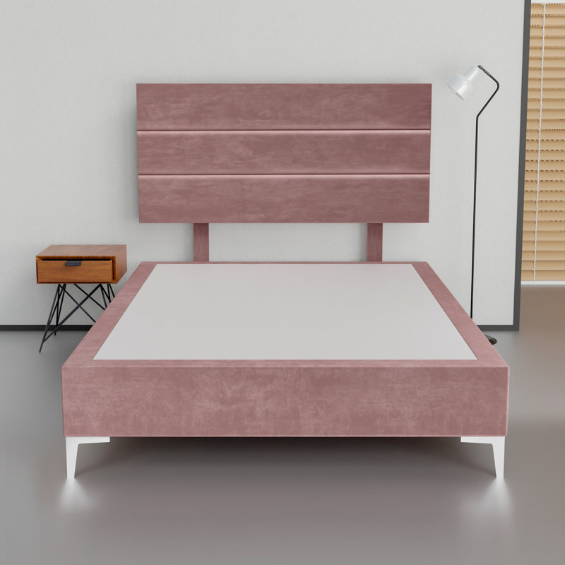 Lit plateforme tapissier Allivia, Simple, Bourgogne