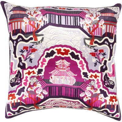 Geisha Silk Floral Throw Pillow Cover