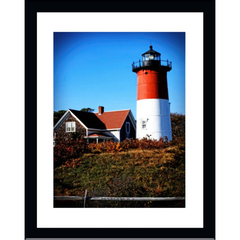 «Nauset Lighthouse on Cape Cod» par Jobe Waters, reproduction de photo encadrée, H 28 po x l 22 po x P 1 po