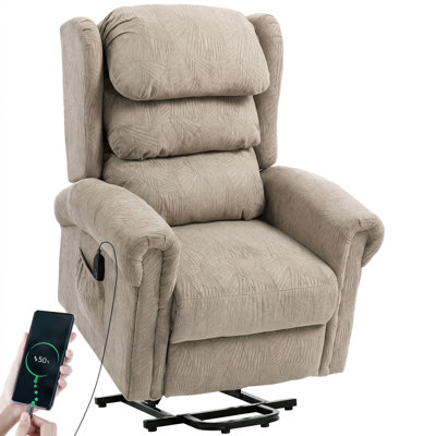 92 cm Wide Velvet Lift Assist Recliner