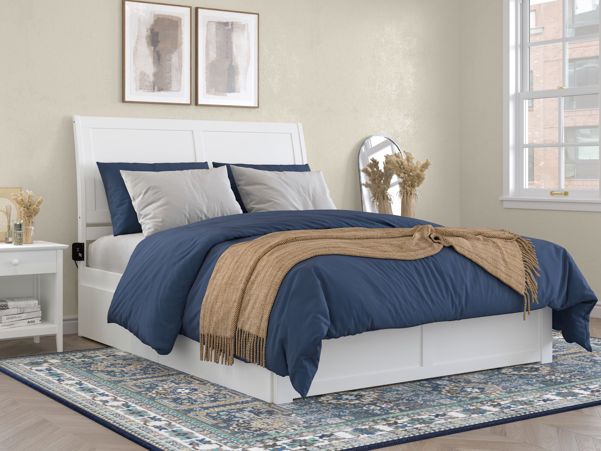 AFI Furnishings Portland Solid Wood Sleigh Storage Bed | Wayfair