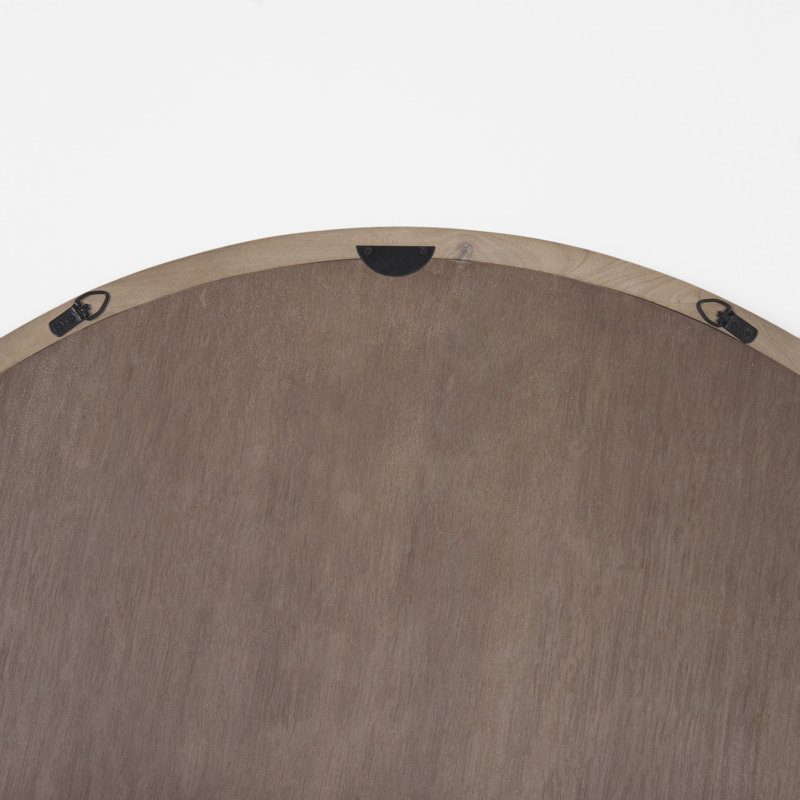 Miroir rond en bois massif Carper, Brun