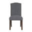 Ensemble de salle à manger 9 pièces brun foncé et tissu gris avec chaises d'appoint 8X