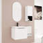 Bathroom Vanity With Ceramic Basin - Chic And Design Modern Side Shelf Ample Functional Storage