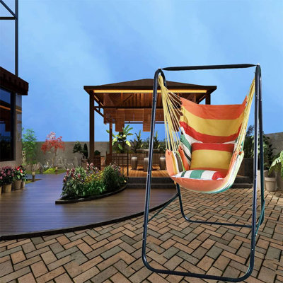 Chaise hamac robuste avec support - capacité de 450 lb, support de balançoire portable pour une utilisation intérieure et extérieure