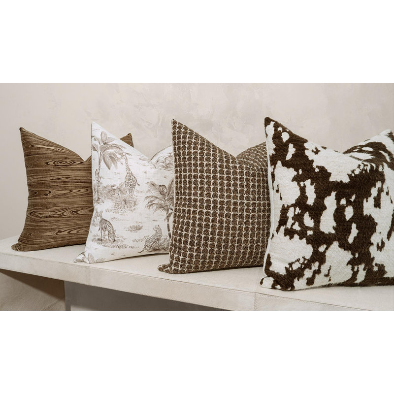 Yarrow Square Pillow Cover & Insert, Cocoa