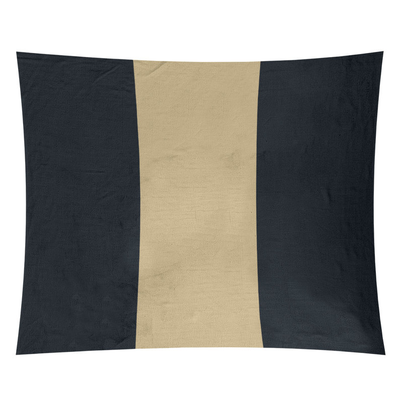 Polyester tapisserie de la Nouvelle-Orléans, H 27,5 po x l 37,5 po, Noir / or
