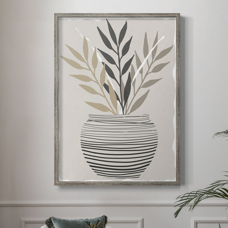 Palmier I, reproduction encadrée - bois massif 47844, H 11 po x l 9 po
