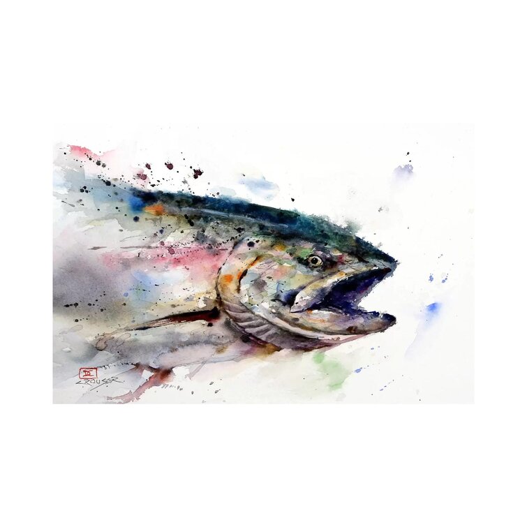  Fish II ' - Picture Frame Painting Print East Urban Home Size: 12 H x 18 W x 1.5 D, Format: Wrapped Canvas
