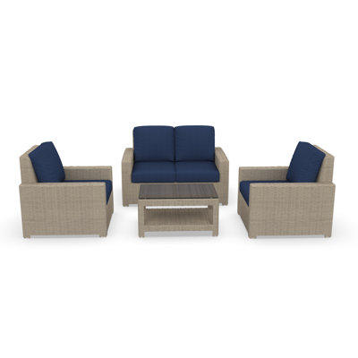 Outdoor Patio Loveseat Conversation Set With Sunbrella Cushions