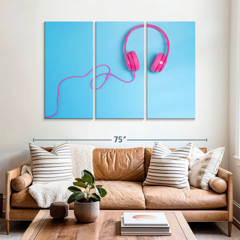 Abarca Pink Headphones, 28" H x 45" W