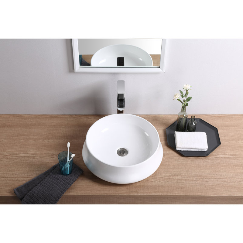 Vitreous China Circular Vessel Bathroom Sink