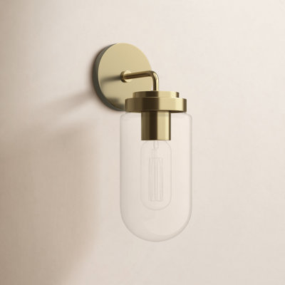 Ansley Single Light Glass Dimmable Armed Sconce