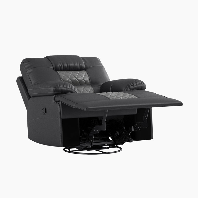 Fauteuil inclinable et pivotant en similicuir Hayslett
