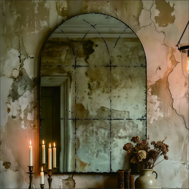 Miroir mural semi-circulaire polyvalent idéal pour les chambres à coucher, les salons, les salles à manger, les foyers, les foyers et plus encore