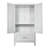 60" H Steel Garage Storage Cabinet with Drawer and Hanging Rod, Bright White-1377484592-1377484595