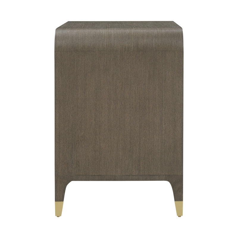 Judith Leiber Couture 3 - Drawer Nightstand, Gold/Gray/Mink