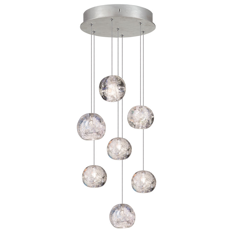 Luminaire suspendu rond 14 po Natural Inspirations, Argent