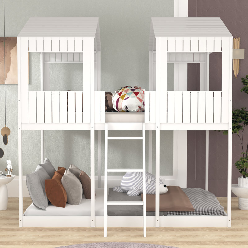 Narendra Kids Full Over Full Bunk Bed, White