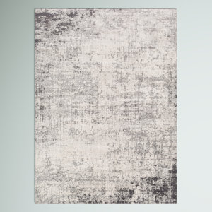 Haili Abstract Charcoal/Light Gray/White Area Rug