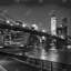City Under the Night - Black & White Man Cave, reproduction encadrée