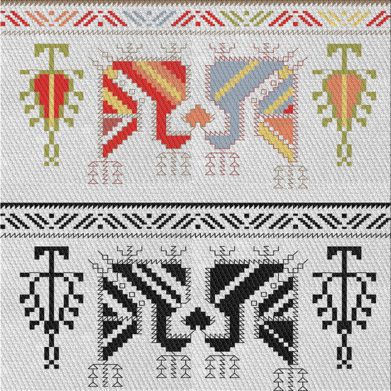 Tapis de zone rouge/noir à motifs, Rectangle 2 pi x 5 pi