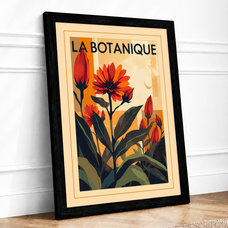 La Botanique Art Deco - Framed Print, A3 - 42.0 x 29.7 cm, Black