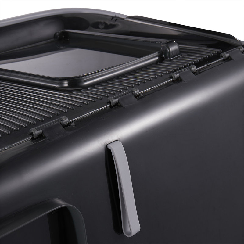 Boulmane PP Litter Box with Scoop, Black/Grey