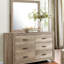Commode 6 tiroirs avec quincaillerie de chambre noire, design contemporain rustique