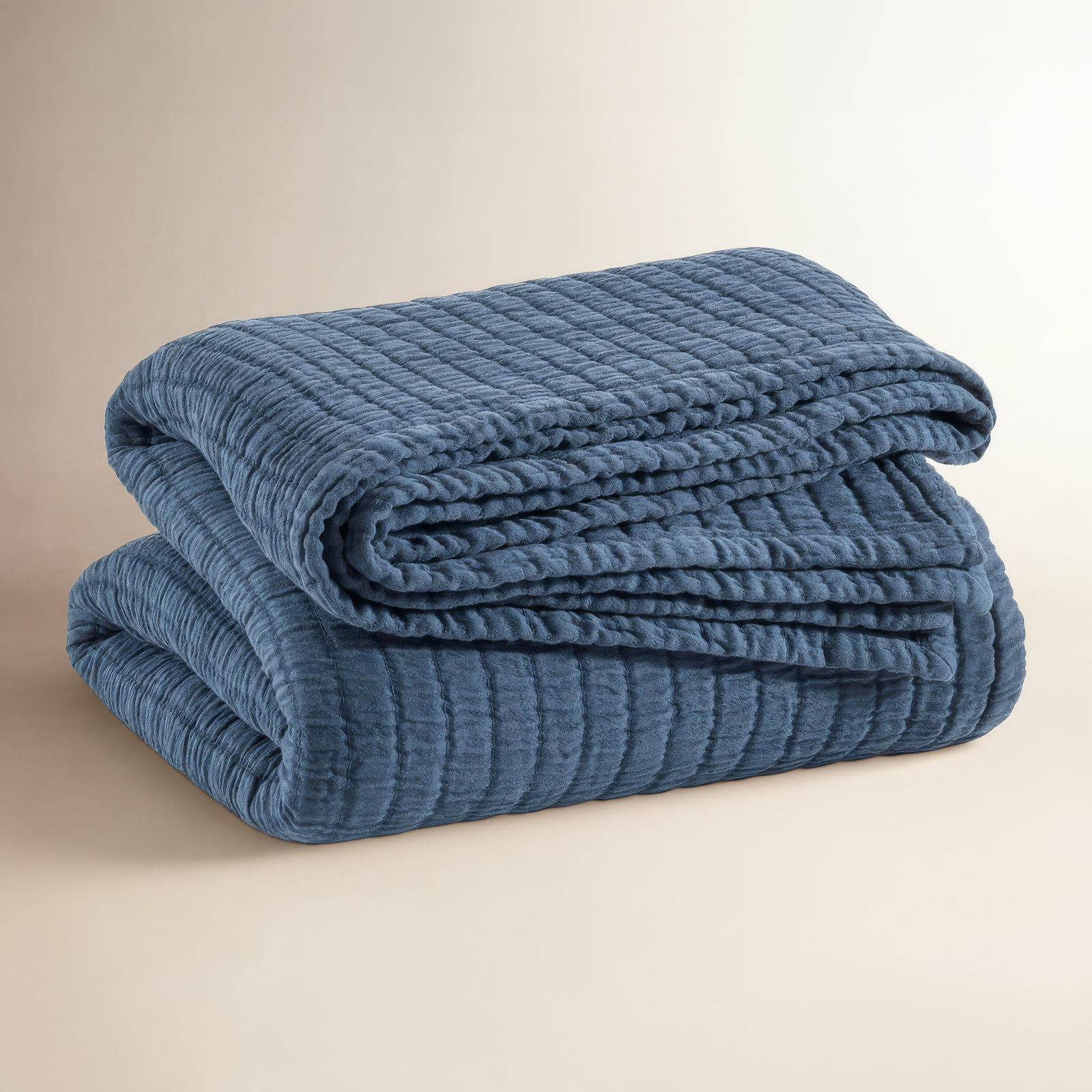 Boyfriend Cotton Coverlet Set, King Coverlet, Ink