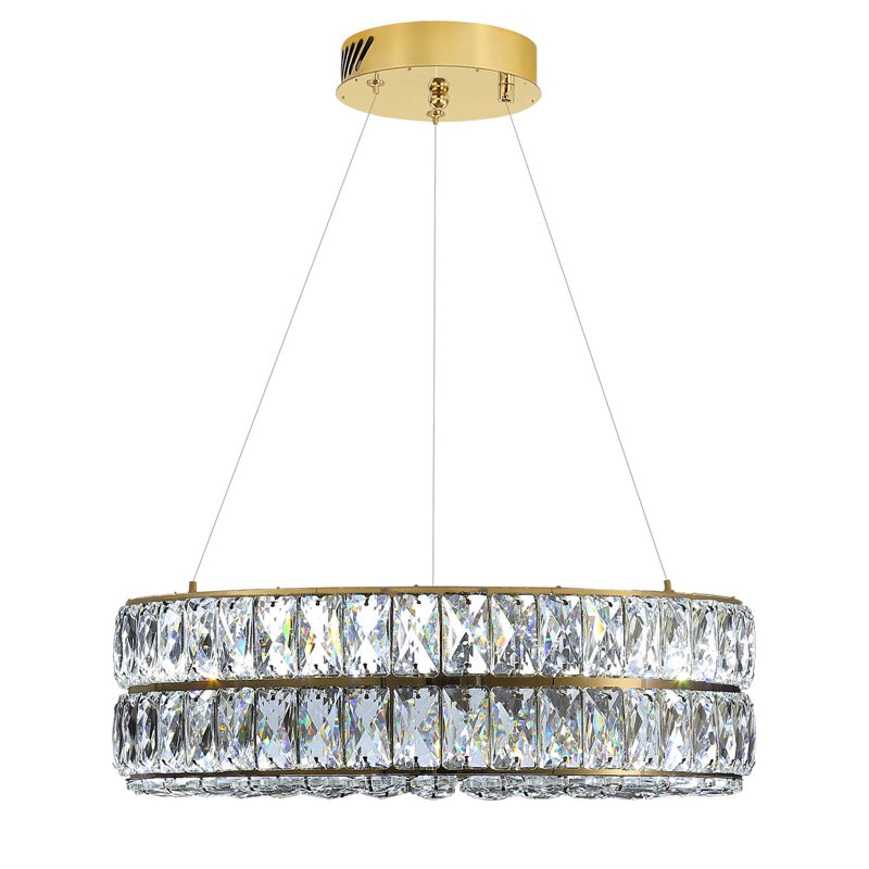 Luminaire suspendu en cristal 15,7 pouces à DEL 