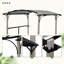 Pergola d'extérieur en aluminium 10 pi x 13 pi avec auvent légèrement arqué et petit bar-110334661