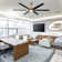Brillion 72" 6-speed Reversible Ceiling Fan with Dimmable LED Lights and Remote Control