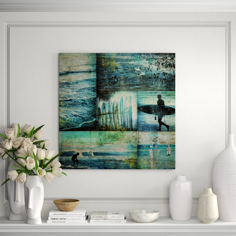 Summer Beach I Print by Sofia Fox, Glass Coat, 36" H x 36" W x 1.5" D