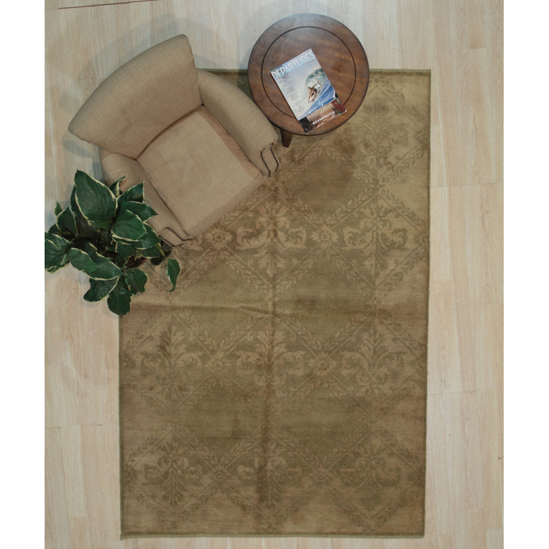 Bradley Beige Hand Knotted Wool Area Rug, Rectangle 12' x 16'