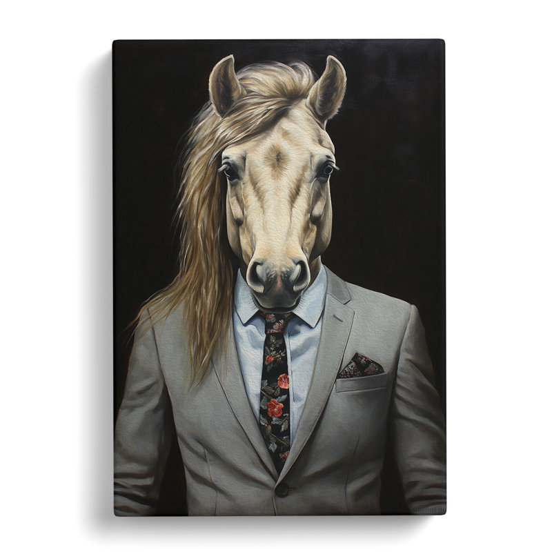 Pony in a Suit Painting - Wrapped Canvas, 76cm H x 50cm W x 3cm D