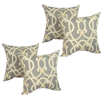 Damask Outdoor Reversible Throw Pillow