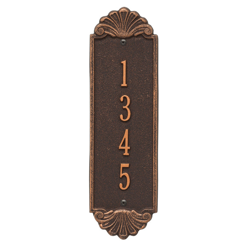 Plaque d'adresse murale personnalisée 4 lignes Hagen, Bronze huilé