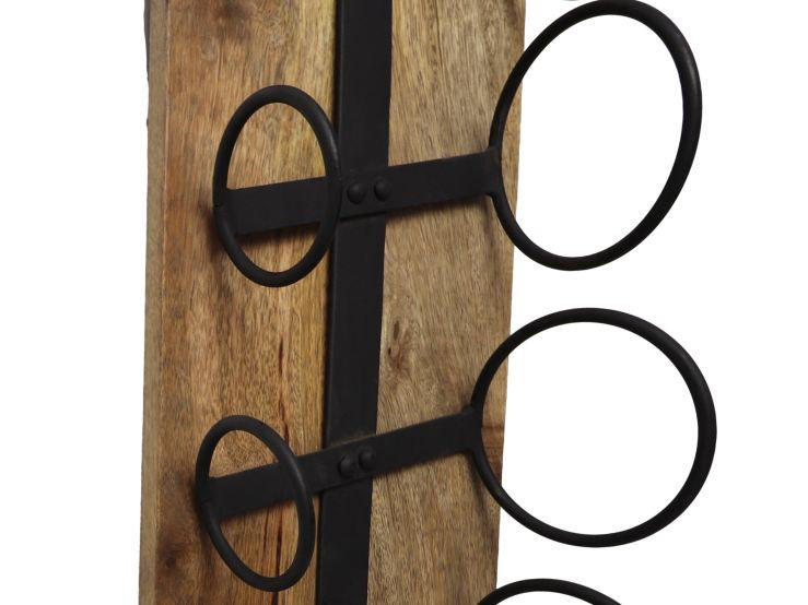 Aliceson 6 Bottle Standard Wine Bottle Rack, Black/Natural Wood