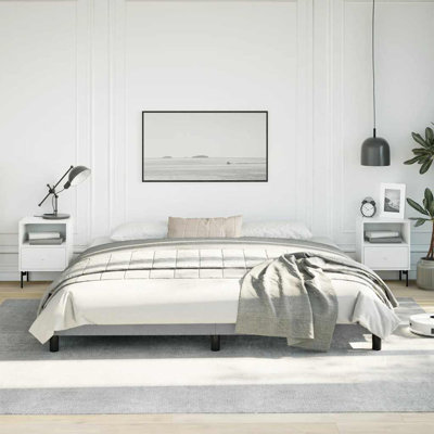 Cadre de lit, base de lit tapissier en tissu, sans matelas