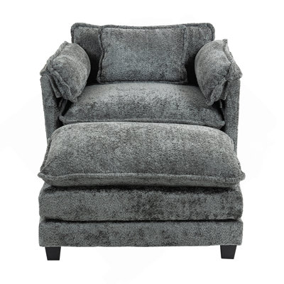 55.32*39.76" Oversized Sofa Indoor,Portable Ottoman,Boucle Single Sofa Bed With Wider Seat,Double Deep Cushion,Strong Wrapping Of Thick Armrests For Living Room,Bedroom.3 Colors.