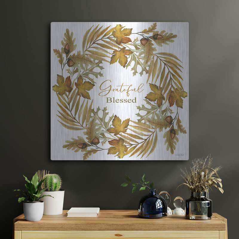 «Grateful Blessed Fall Wreath» par Cindy Jacobs, H 24 po x l 24 po