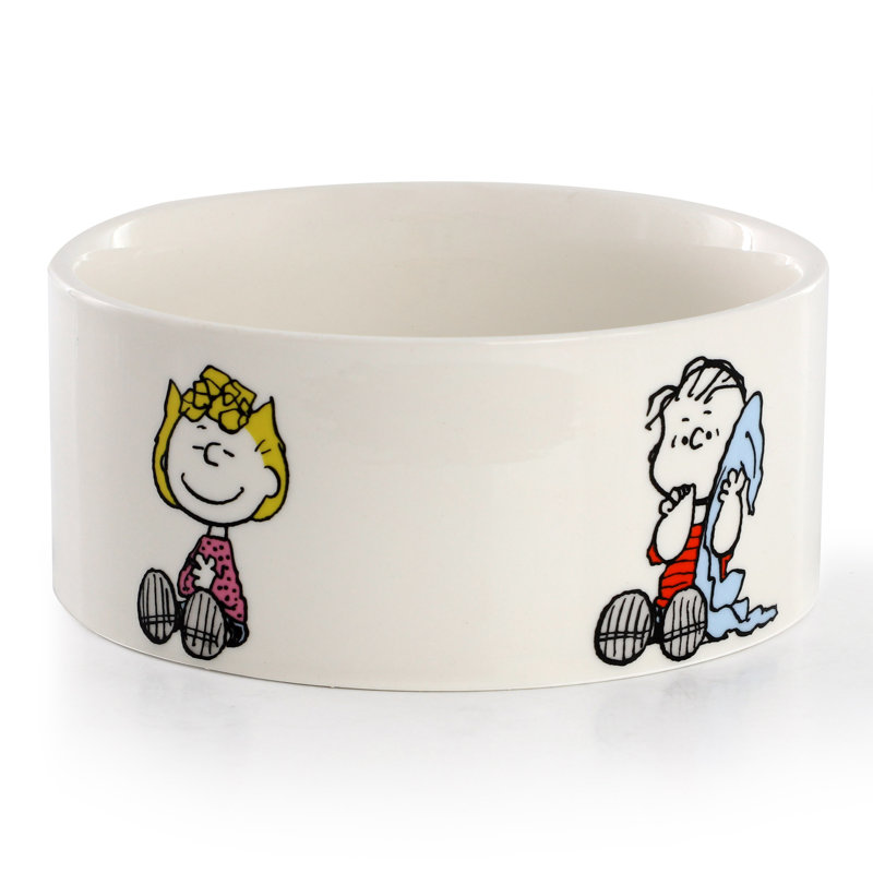 Bol pour animal en grès 6 po Peanuts Charlie Brown and Friends Snack Time