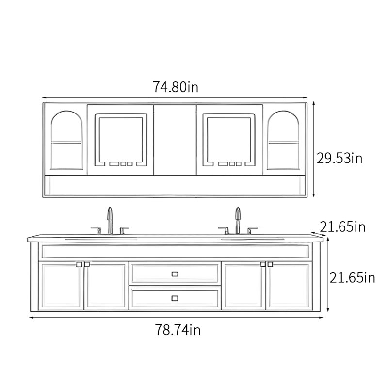 Bosse, 21.65" H x 78.74" W x 21.65" D