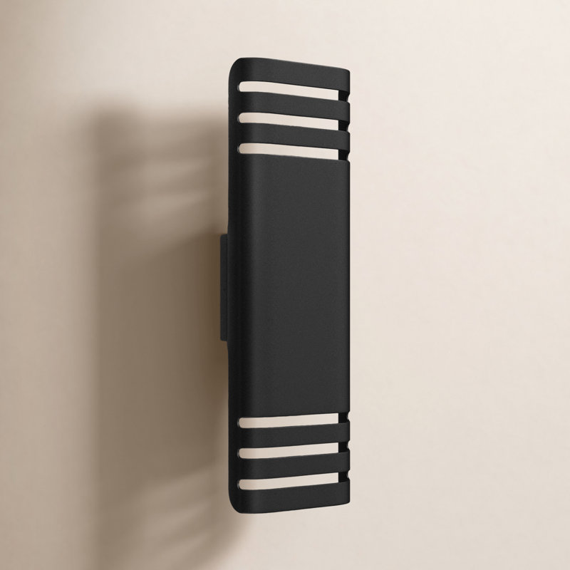 Mirha Aluminum LED Wall Light, 20" H x 6.25" W x 3.25" D, 12, Black