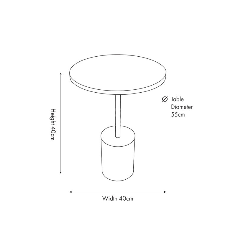 Wolak Marble and Metal Cylinder Base Side Table