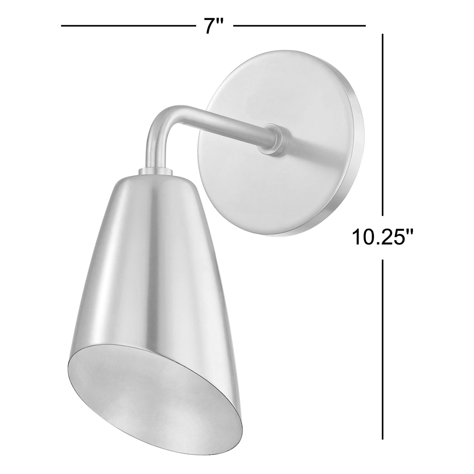 Miklos Single Light Steel Dimmable Armed Sconce, Aged Brass