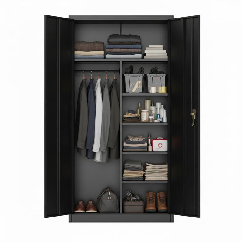 Armoire-penderie en acier 72 po avec serrure
