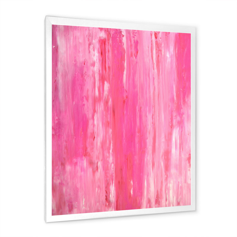 Shades Of Pink Universe - Art sur toile moderne et contemporain, Cadre photo blanc, H 32 po x l 16 po x P 1 po