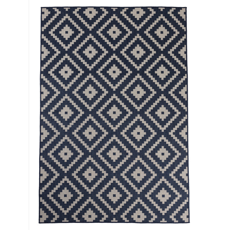 Wald Geometric Indoor / Outdoor Rug, Rectangle 2' x 3'